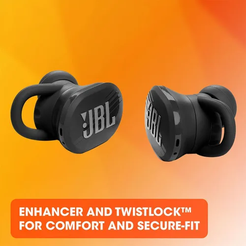 Vista 6 de JBL Endurance Race TWS - Auriculares deportivos inalámbricos resistentes al agua, sonido JBL Pure Bass, hasta 30 horas de duración de batería, IP67
