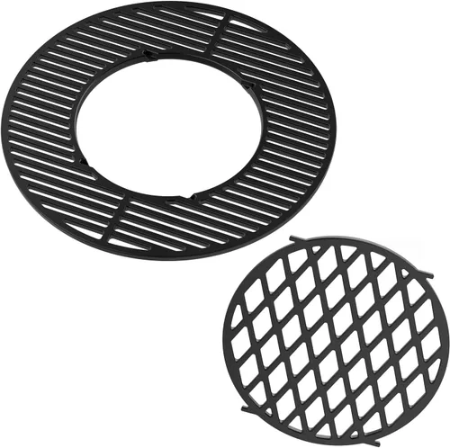 Vista 3 de onlyfire Rejilla de hierro fundido Rejilla de repuesto Gourmet BBQ System para Weber 22inch Kettle Charcoal Grills