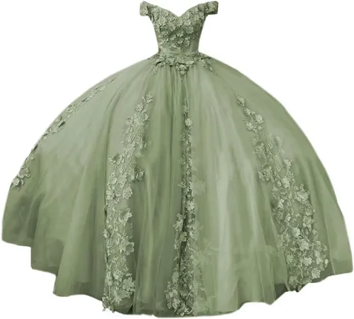Vista 7 de Mouccy Preciosos vestidos de quinceañera con hombros descubiertos, vestido de bola hinchado con cuentas vestidos de fiesta de encaje dulce 15 16