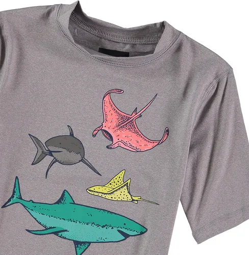Vista 2 de Traje de baño de manga larga para niños Rashguard (SealifeGris, 810, Numeric_8), SealifeGris