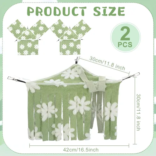 Vista 2 de Huwena 2 piezas de forro polar triangular para conejillo de indias, diseño