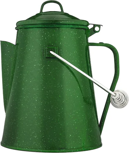 Vista 10 de COLETTI Hervidor clásico de camping de 60 onzas, tetera de té y campamento, sin aluminio ni plástico, ideal para hervir agua [esmalte negro]