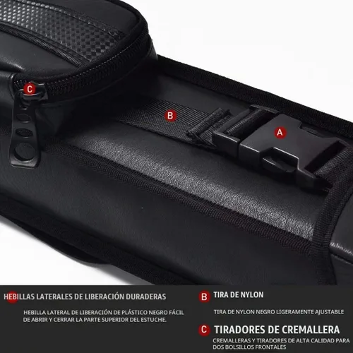 Vista 3 de Collapsar Estuche rígido para taco de piscina 2X2 Nylon/Polipiel Billar Sitck