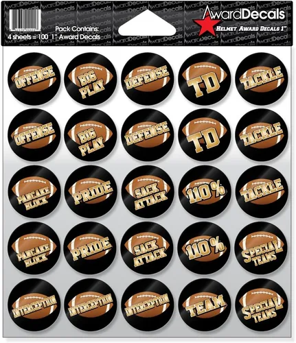 Vista 3 de Award Decals Casco de fútbol Award Decals (1", F-4)