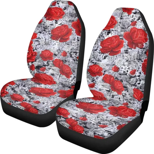 Vista 19 de Funda de asiento de automóvil con margaritas bohemias, diseño hippy arcoíris, margarita, flores, antideslizante, SUV, sedán, furgoneta, protector