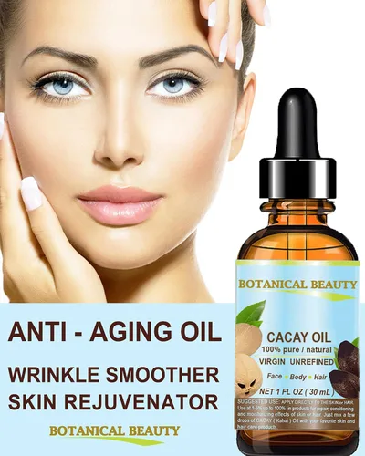 Vista 4 de Botanical Beauty CACAY ACEITE 100% puro natural virgen sin refinar Aceite portador prensado en frío WILD GROW 1 fl oz 1.0 fl oz para cara, piel