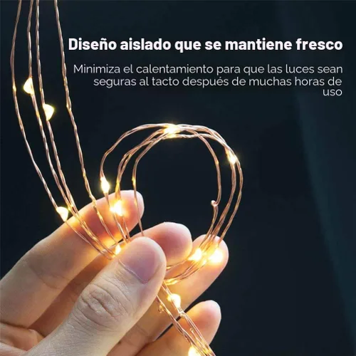 Vista 8 de SHUKAN 11 hebras de 220 luces LED solares de luciérnaga, 8 modos Guirnalda de luces impermeables de alambre de cobre de hadas, decoración de vid