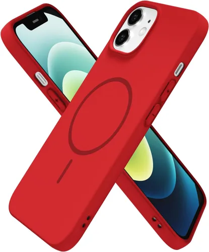 Vista 261 de Oakxco Funda de Silicona Mag Safe para iPhone 12 Pro Max, Funda Magnética Delgada y Fina Compatible con Carga Inalámbrica MagSafe, Bonita Funda