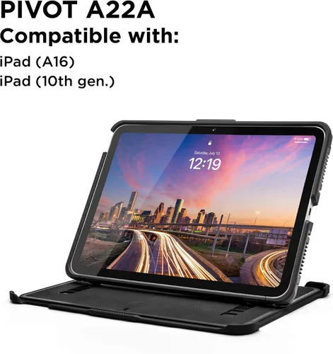 Vista 2 de PIVOT A22A - Funda resistente para iPad (A16), iPad (10ª generación), protección de grado militar con sistema de montaje universal y soporte, piloto