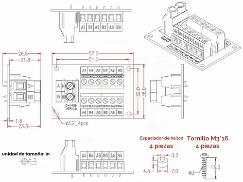 Vista 5 de OONO Módulo de distribución de bloque de terminales de posición 30Amp 48V 2x6