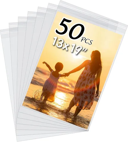 Vista 14 de Paquete de 50 bolsas de almacenamiento sin ácidos transparentes para impresiones artísticas de 8.5 x 11 pulgadas, imágenes, fotos, marcos mate