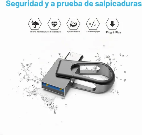 Vista 4 de 32GB Unidad flash USB C, unidad flash OTG 2 en 1 USB 3.0, unidad de memoria USB de doble Stick Pen Drive para smartphones Android con tipo-C