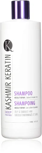 Vista 3 de Kashmir Keratin Champú profundo para cabello graso y dañado sin sulfatos ni parabenos NUEVA PRESENTACIÓN (8 fl oz)