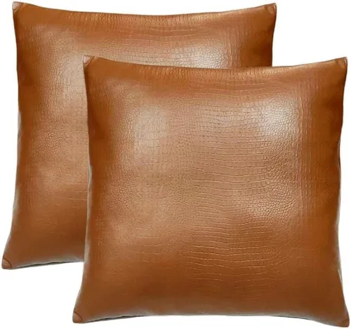 Vista 52 de Funda de almohada de piel de cordero – Funda de cojín decorativa para sofá – Fundas para sala de estar y dormitorio, 22 x 22 pulgadas – Paquete de 2