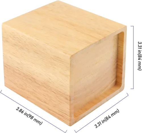 Vista 2 de Paquete de 4 elevadores de madera de 4 pulgadas, elevadores de cama de madera resistente, elevadores cuadrados de madera maciza para sofá, mesa