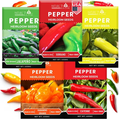 Vista 7 de Semillas de pimiento dulce para plantar, semillas de pimiento banana dulce, pepperoncini, semillas de pimiento cereza dulce, pimiento morrón