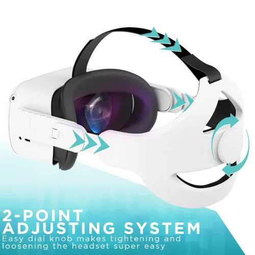 Vista 3 de Group Vertical VR Head Strap - Adjustable Straps Compatible with Oculus Quest 2-2-Point System with Dial Knob, Comfortable & Soft Padded Head Rest