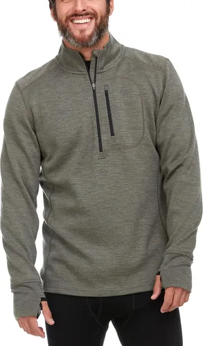 Vista 4 de 100% lana merino para hombre Expedition Weight Quarter Zip - Suéter que absorbe la humedad