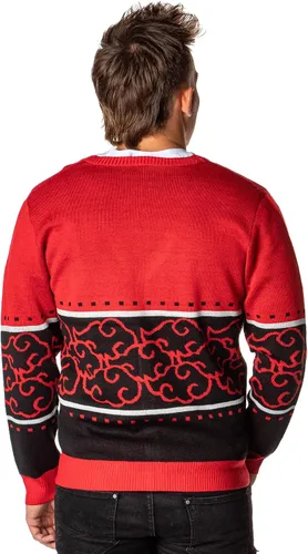 Vista 2 de Naruto Shippuden Akatsuki Red Cloud - Suéter de punto con botones para hombre, Varios