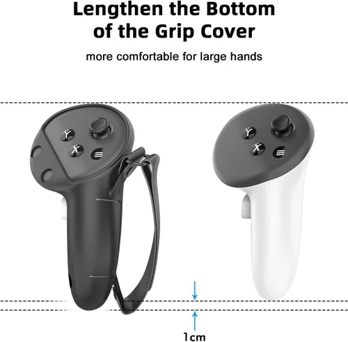 Vista 2 de AIXOTO Silicone Accessories for Meta Oculus Quest 3 (Black)