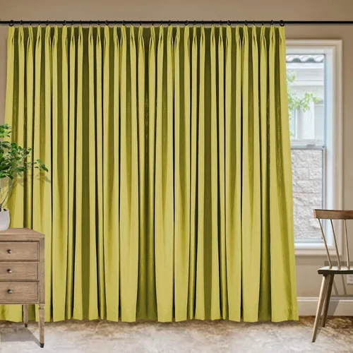 Vista 68 de Frelement Cortinas plisadas de lino de algodón de 100 pulgadas de ancho y 102 pulgadas de largo, cortinas con reducción de ruido para sala