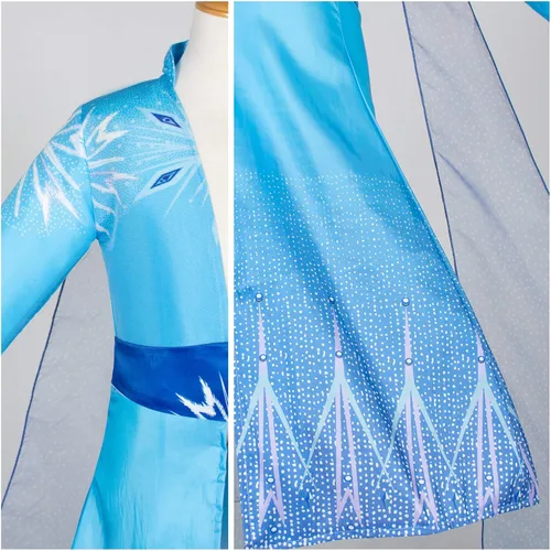 Vista 7 de Coznny - Princess Snow Queen Act 2 Disfraz de princesa con peluca corona varita y guantes