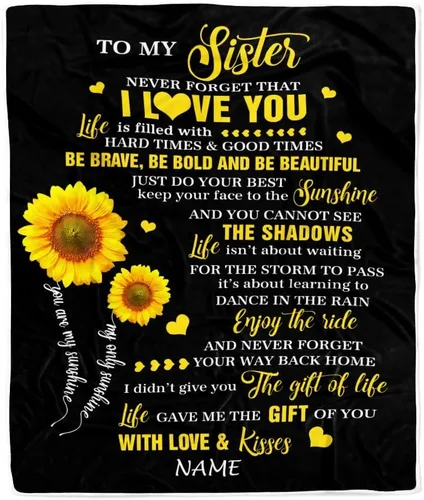 Vista 11 de Manta personalizada con texto en inglés «To My Sister from Sister Wood» No Matter Where Life Takes Us Soul Sister cumpleaños, Navidad, graduación