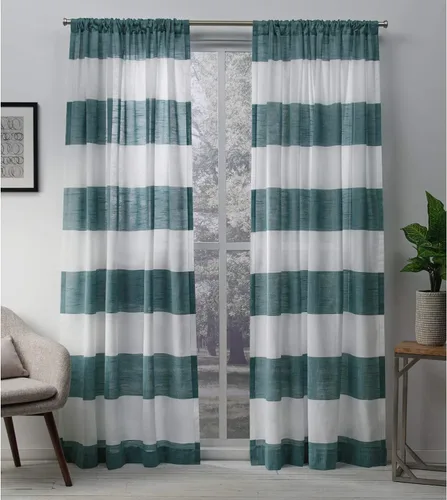 Vista 14 de EXCLUSIVE HOME Darma - Par de paneles de cortinas de lino transparente con bolsillo para barra, 50 x 84 pulgadas, color negro perla