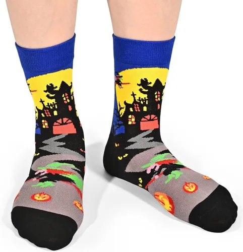 Vista 6 de Dsia Zamur Calcetines para niños y niñas, paquete de 4 a 6 unidades + caja de regalo, novedosos calcetines de pantorrilla coloridos para niños de 2