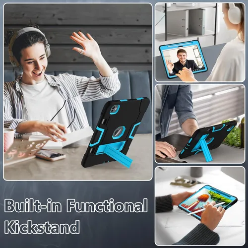 Vista 6 de TSQQST Funda para iPad Pro de 11 pulgadas Funda M4 5ª generación 2024, iPad Pro 11 Funda con soporte para lápiz + soporte, funda protectora