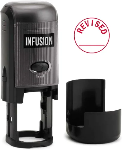 Vista 12 de Infusion Sello de goma autoentintado redondo (3/4 pulgadas de diámetro), tinta roja