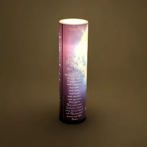 Vista 8 de Vela de oración devocional sin llama LED azul del Espíritu Santo