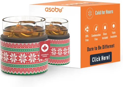 Vista 10 de asobu Vaso de whisky con funda aislada de acero inoxidable, 10.5 onzas (Rosa Aqua)