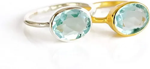 Vista 135 de Oval Birthstone Ring Bezel Set in Vermeil Gold, Sterling Silver, or Rose Gold, Stacking Birthstone Ring [rOMB]