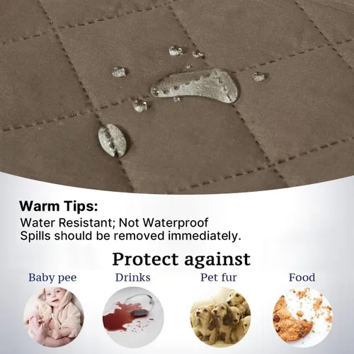 Vista 36 de H.VERSAILTEX Funda de sofá resistente al agua para sofá de 3 cojines, reversible, protector de muebles acolchado con correa elástica, funda de sofá