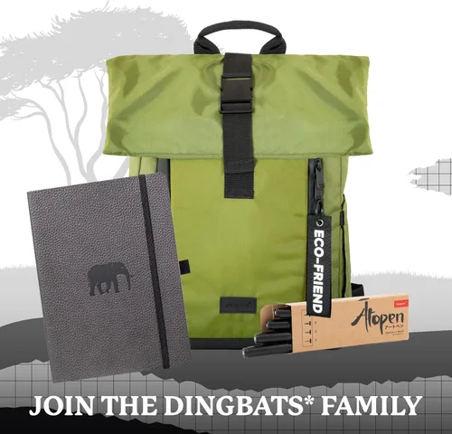 Vista 7 de Dingbats* Cuaderno de Escritura Liso Wildlife A5 - Tapa Dura de Cuero Vegano - Ideal para Trabajo, Viajes - Bolsillo, Cierre Elástico y Marcapáginas