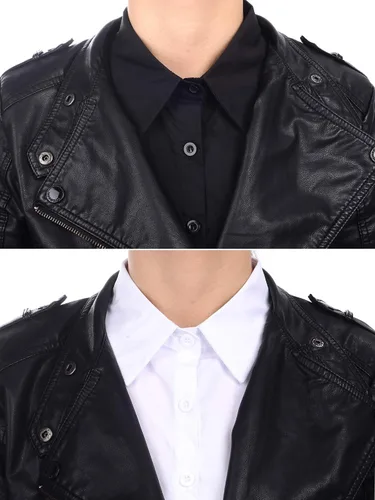 Vista 2 de Tatuo 2 piezas de cuello falso desmontable para mujer, camisas Dickey mitad falsa blusa Dickey