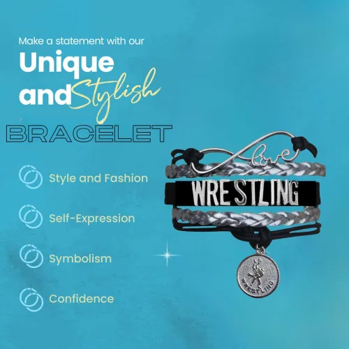 Vista 5 de Pulsera de encanto de lucha libre Sportybella - Joyería de lucha libre - Regalos personalizados deportivos para luchadores, equipos, mamás