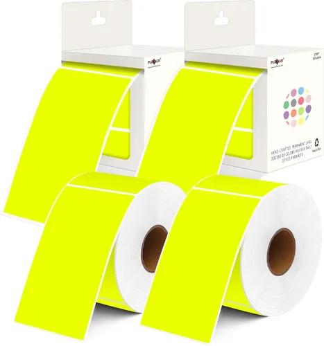 Vista 23 de PARLAIM 5 x 3 pulgadas Rectángulo de colores pegatinas de inventario, 1000 unidades de 4 rollos de etiquetas adhesivas cuadradas para cajas móviles