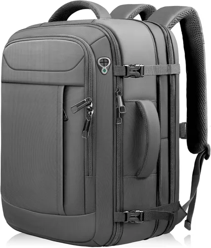 Vista 9 de Mochila de viaje, 40L 50L Mochila de transporte grande expandible aprobada Negro