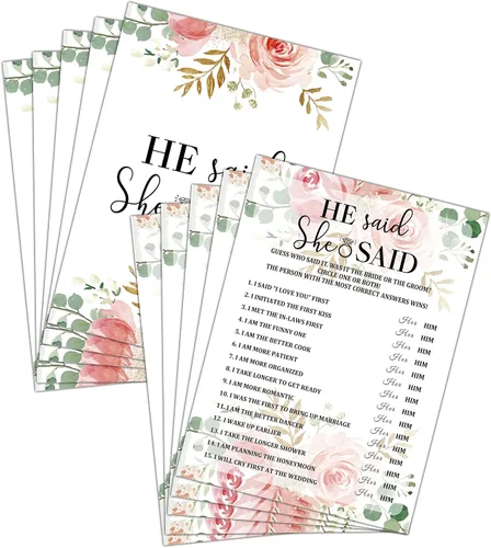 Vista 7 de Juego de despedida de soltera – What In Your Purse Tarjetas de fiesta para boda – Decoración floral de fiesta de boda – Suministros y actividades