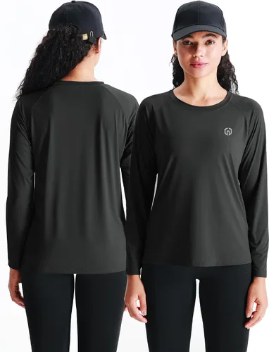 Vista 2 de NELEUS Camisetas de entrenamiento atlético de manga larga para mujer