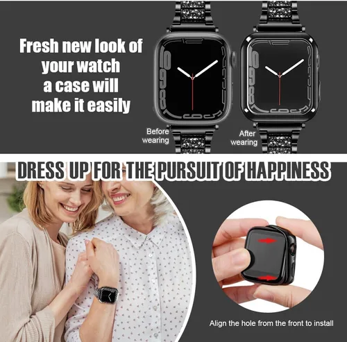 Vista 7 de top4cus - Funda ecológica protectora, de TPU suave y flexible, compatible con iWatch Series 5, Series 4, Series 3, Series 2 y Series 1 Negro