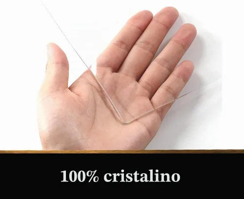 Vista 3 de Protector cuadrado de vinilo transparente para mesa de mesita de noche, protector de mesa de PVC, plástico, mantel de mesa, tapete de escritorio