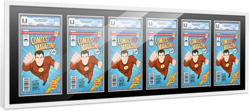 Vista 62 de Poster Palooza Marco de cómics con paspartú para 1 cómic de grado CGC, CBCS o PGX, marco de cómic de bronce para cómic de 8.125 x 13 pulgadas
