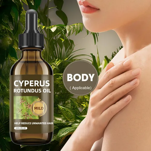 Vista 8 de Aceite Cyperus Rotundus para depilación: reduce el crecimiento no deseado del cabello, ralentiza el nuevo crecimiento, hidrata la piel y reduce