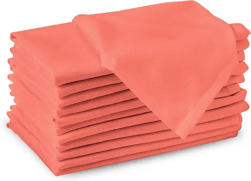 Vista 52 de Encasa XO Juego de 12 servilletas de tela de cóctel Servilletas de mesa de algodón puro Tamaño (9 x 9 pulgadas) B gris sólido Lavable a