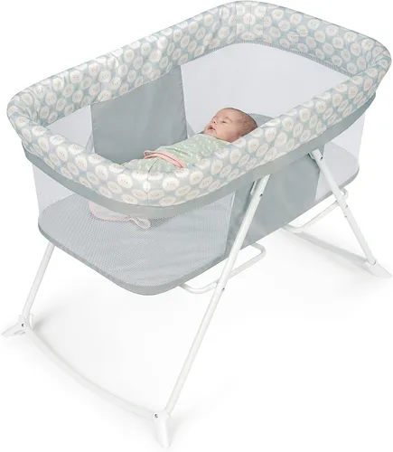 Vista 2 de Ingenuity Snooze & Stow - Moisés plegable portátil mecedor, Sheppy, a partir de 0 meses