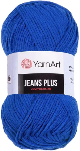 Vista 22 de YarnArt Jeans Plus - Hilo de mezcla de algodón suave, 100g (3.5 onzas), 160m (174 yardas), 55% algodón, 45% acrílico, grosor medio #4, ideal