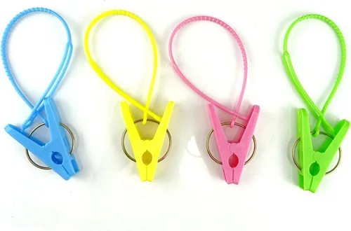 Vista 2 de Honbay 24 pinzas para ropa, ganchos para colgar con cuerda y tendedero a prueba de viento (multicolor)